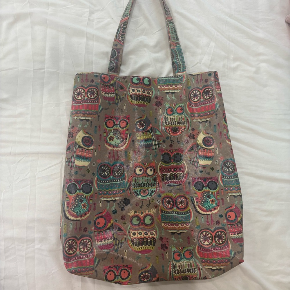Owl Patterned Tote Bag - Multicolor
